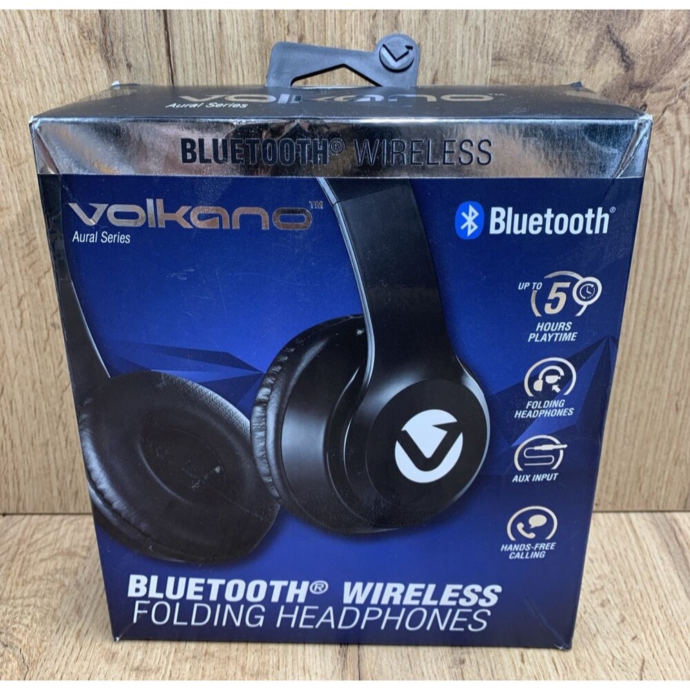 Volkano Aural Series Bluetooth Wireless Folding Headphones New Sealed Box